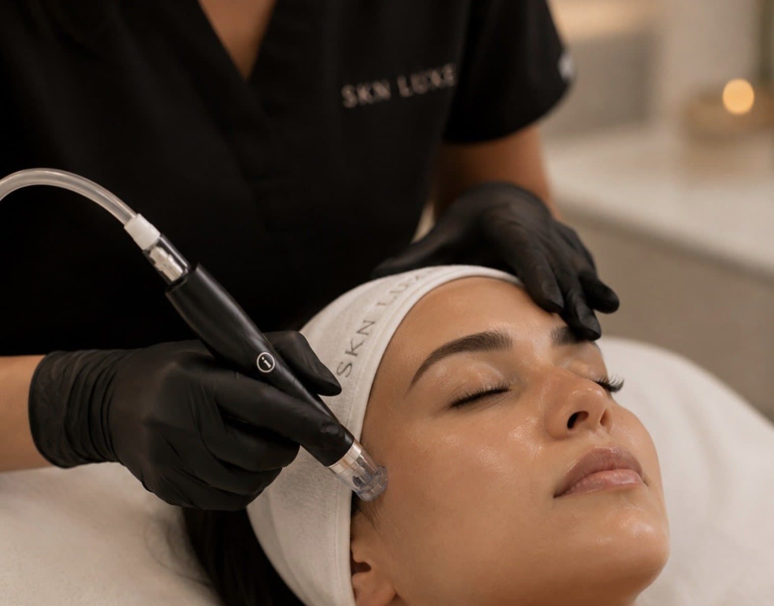 Microneedling in progress at SKN Luxe