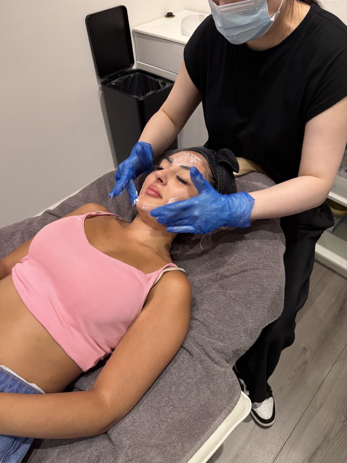A Bio RePeel treatment being applied at SKN Luxe Manchester